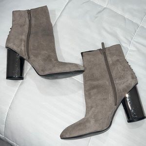Grey ankle booties